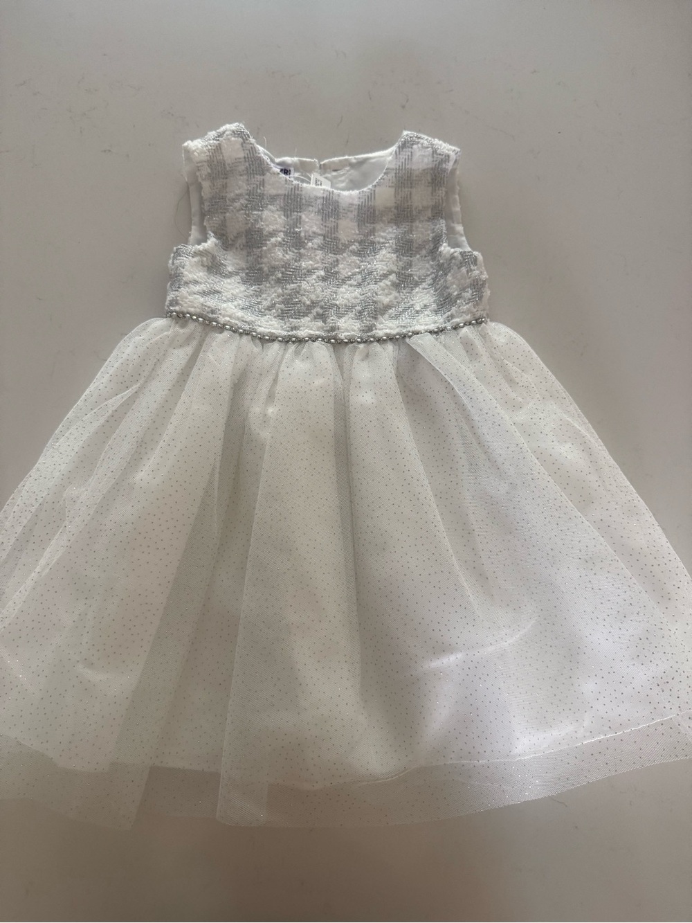 Toddler White Sparkle Tulle Party Dress
